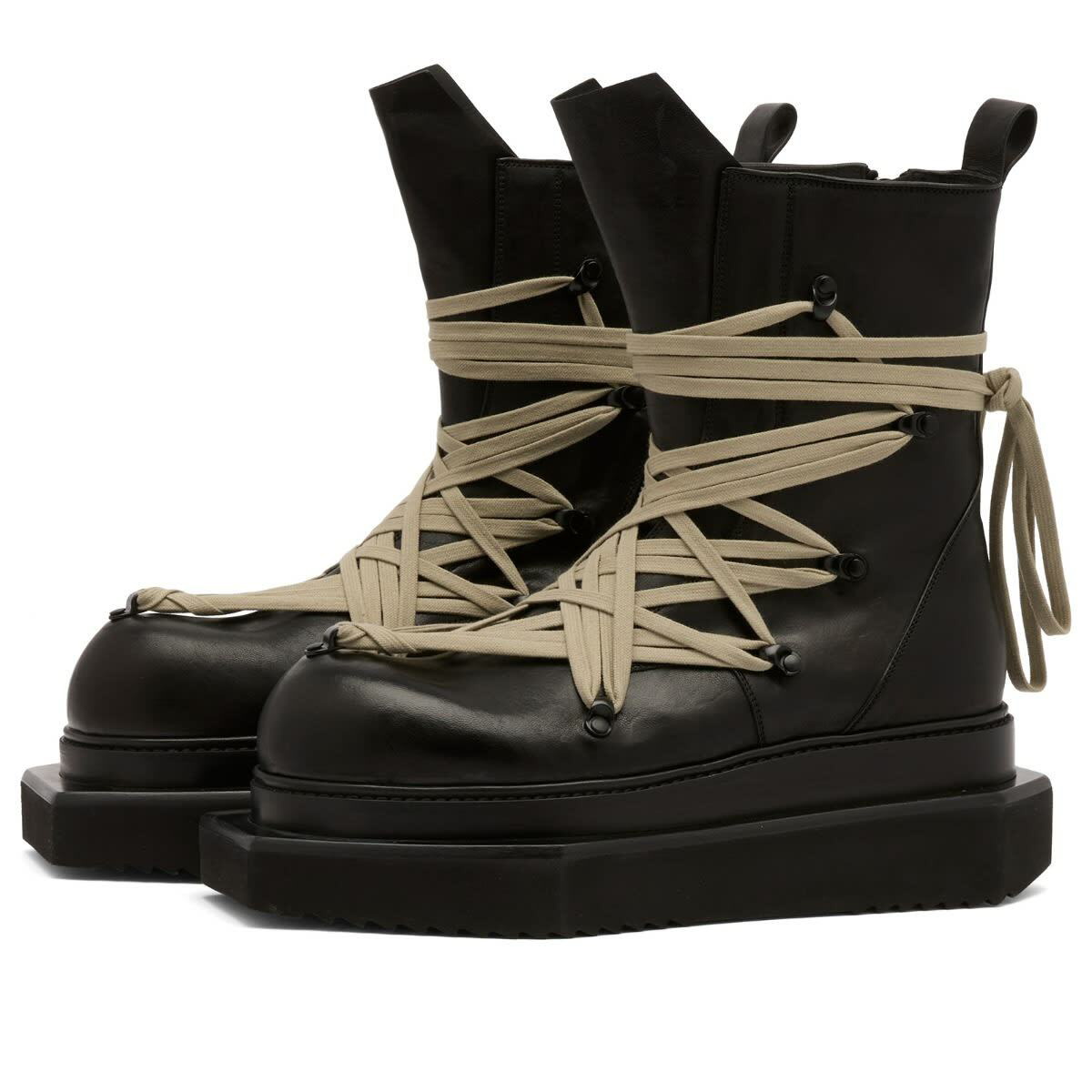 靴 rick owens CYCLOPS BOOTS 40 Black Rick Owens Leather Moto Cyclops Boots | SVD