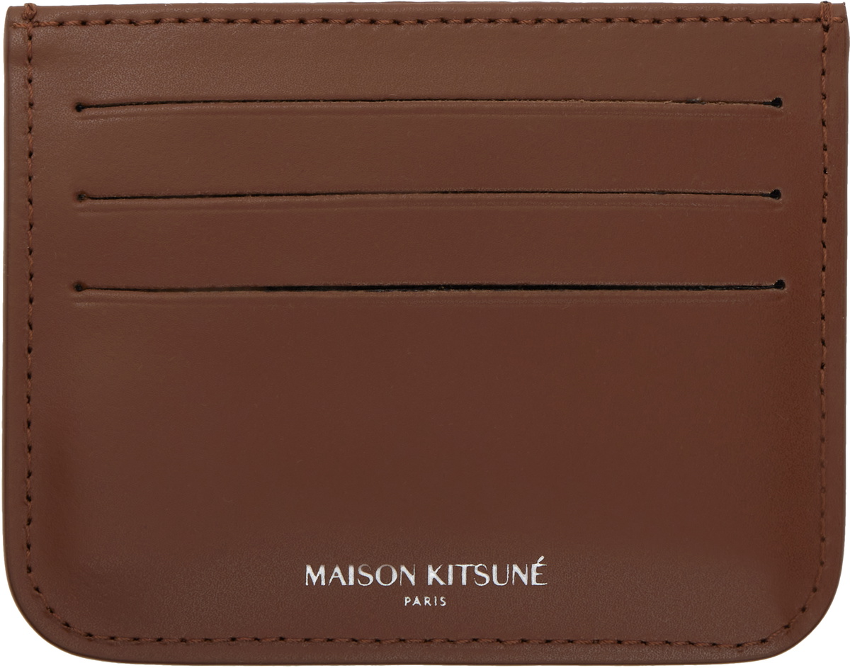 Maison Kitsuné Brown Fox Head Card Holder