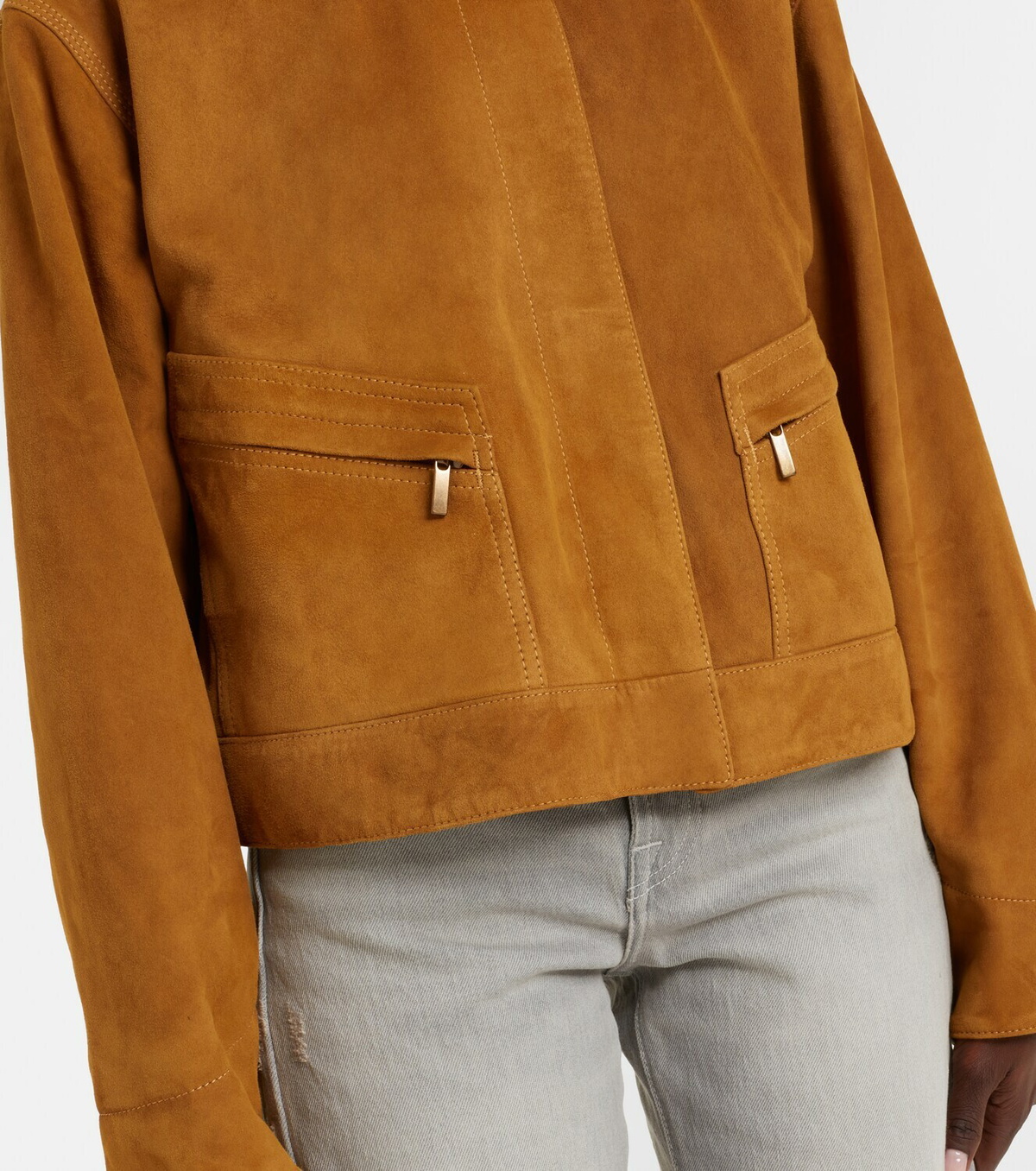 7 For All Mankind Cropped suede jacket