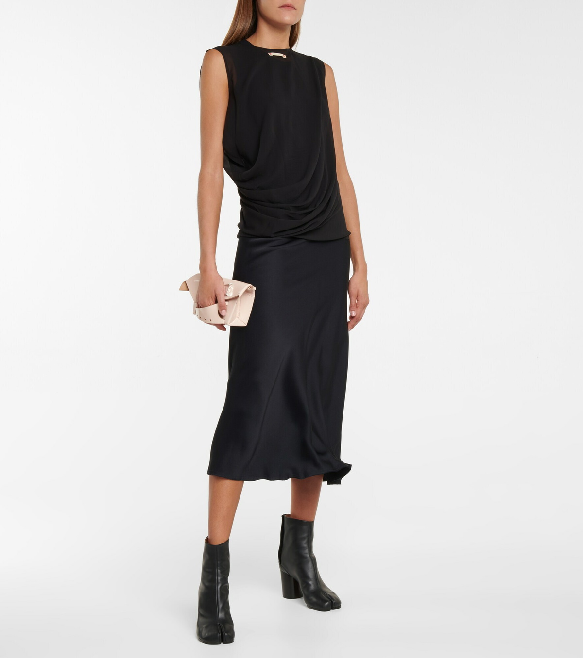 Maison Margiela - Gathered stretch-silk top Maison Margiela