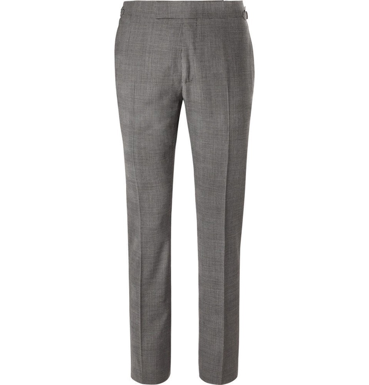 Photo: TOM FORD - Grey Slim-Fit Prince of Wales Checked Stretch-Wool Suit Trousers - Men - Gray