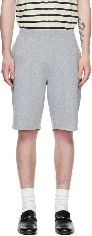 Photo: Sunspel Gray Loopback Shorts