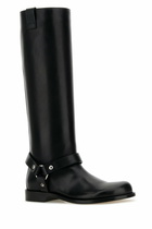 Loewe Black Leather Campo Biker Boots