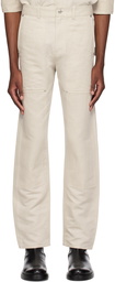 Helmut Lang Beige Straight-Leg Trousers