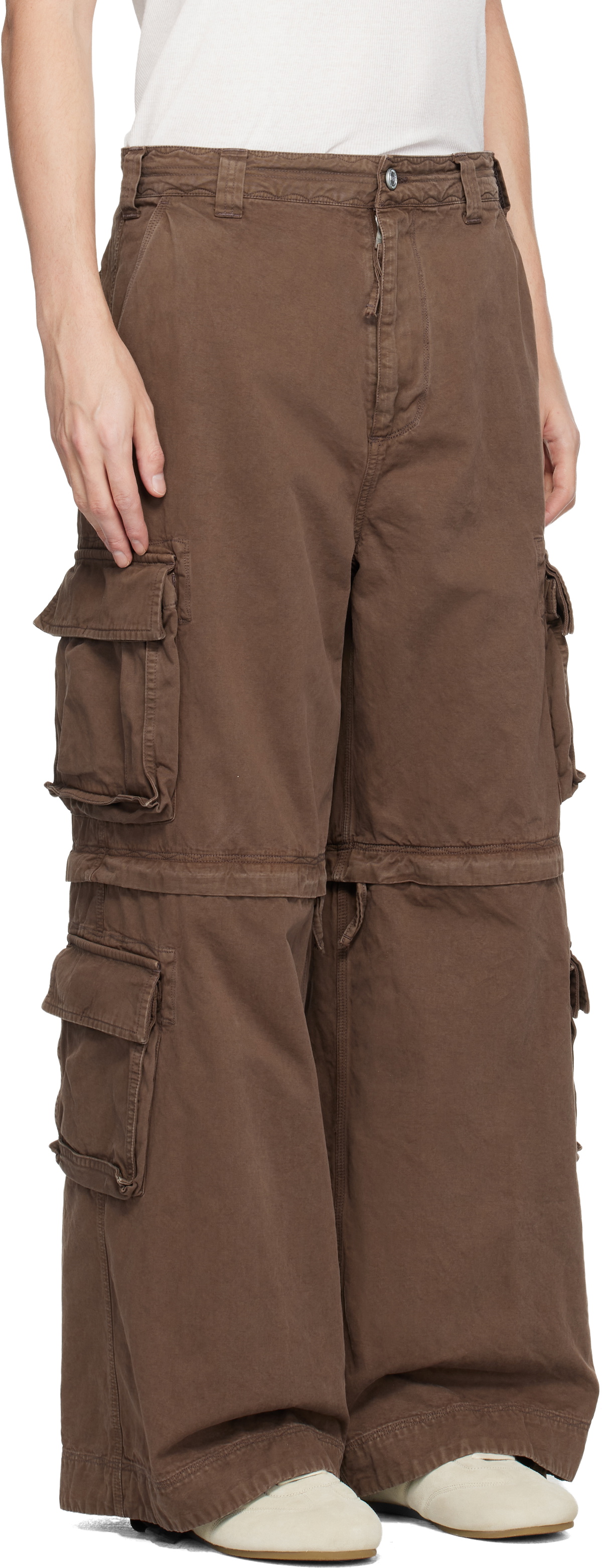 ERL Brown Zip-Off Cargo Pants