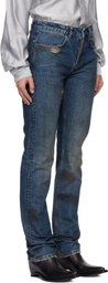 AARON ESH Blue Washed Denim Jeans