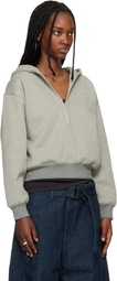 Fear of God ESSENTIALS Gray Signature Classic Half Zip Hoodie