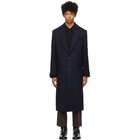 System Navy Wool Long Coat