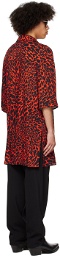 LU'U DAN Red & Black Psychedelic Leopard Shirt
