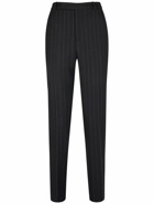 SAINT LAURENT - High Waist Striped Wool Pants