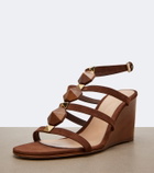 Gianvito Rossi Studded suede wedge sandals