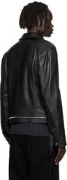 Acne Studios Black Belted Leather Jacket