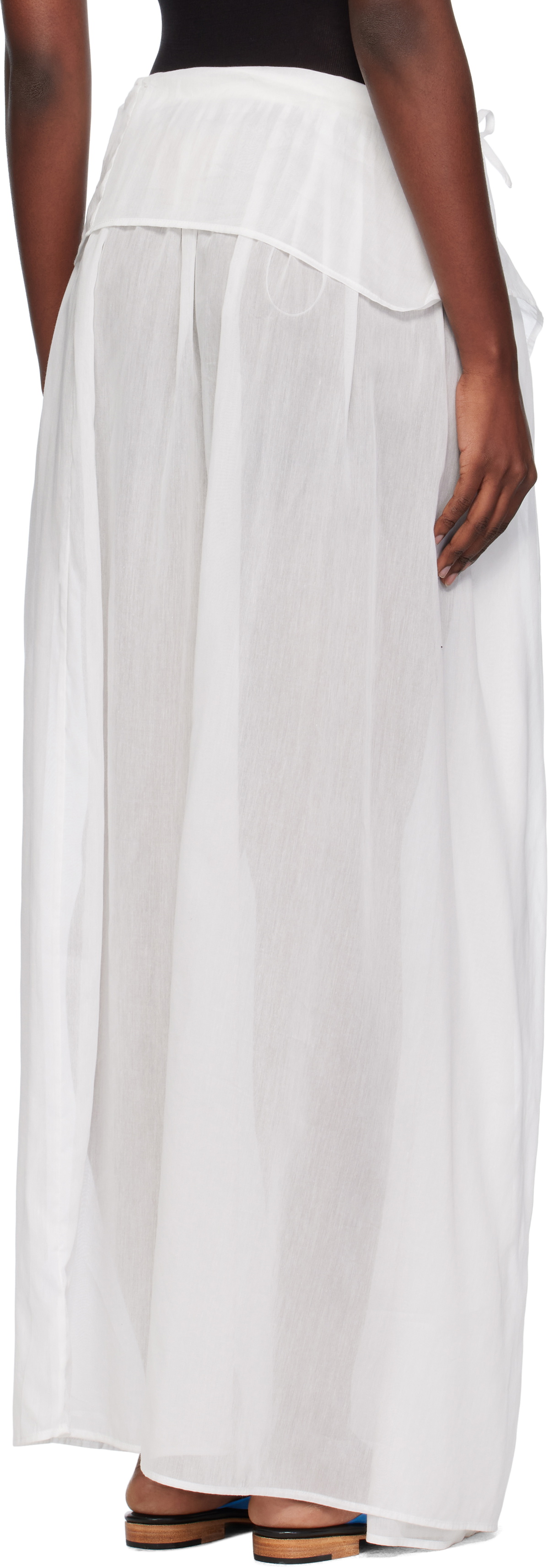 Paris Georgia White Elemental Silk Voile Maxi Skirt