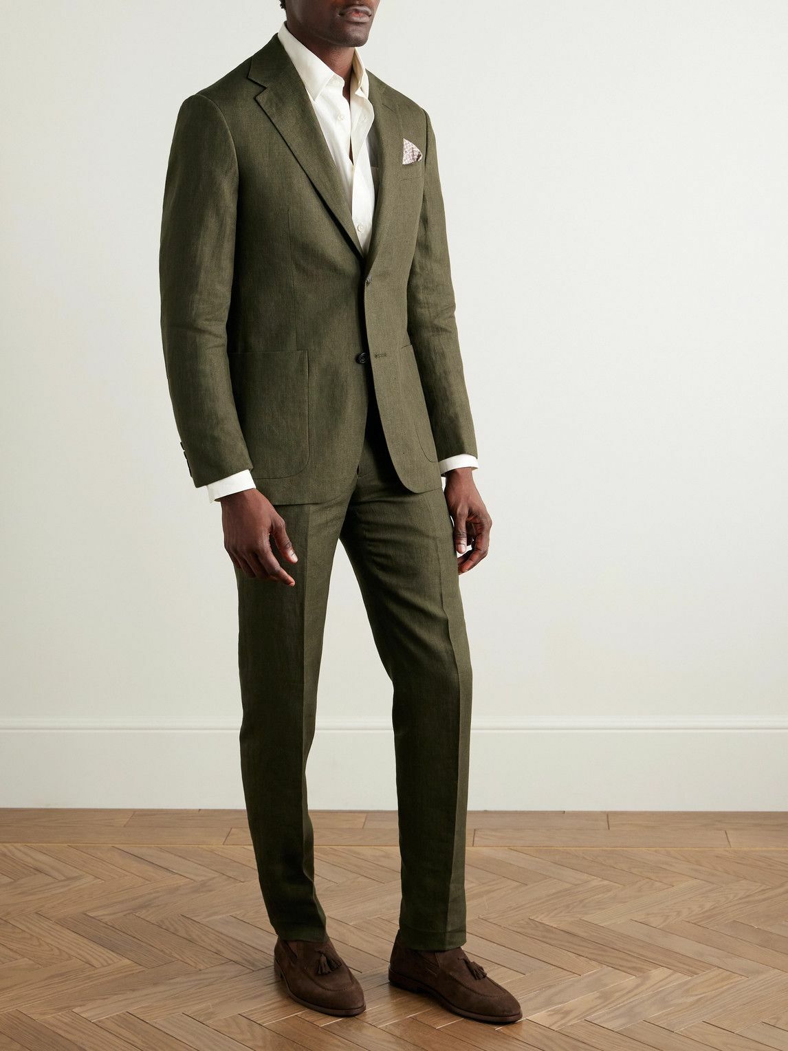 Richard James - Chapman Unstructured Slim-Fit Linen Suit Jacket - Green