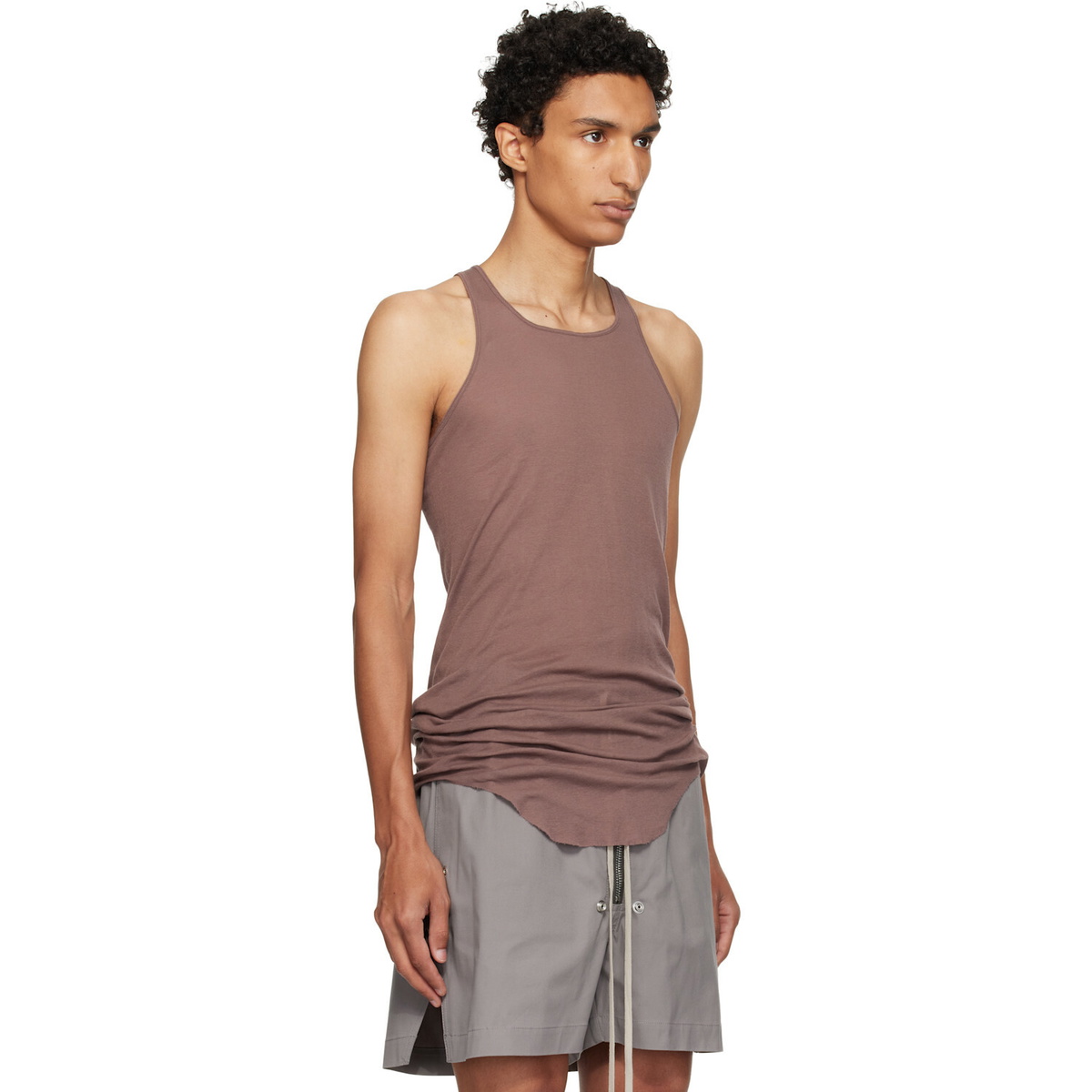 Rick Owens Purple Tower Basic Rib Tank Top