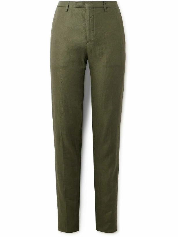Photo: Boglioli - Straight-Leg Linen-Twill Suit Trousers - Green
