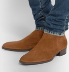 SAINT LAURENT - Suede Chelsea Boots - Tan