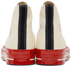 COMME des GARÇONS PLAY Off-White & Red Converse Edition Chuck 70 Sneakers