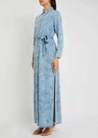 Alice + Olivia Chassidy Denim Maxi Shirt Dress Blue