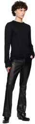 AARON ESH Black Satin Trim Long Sleeve T-shirt