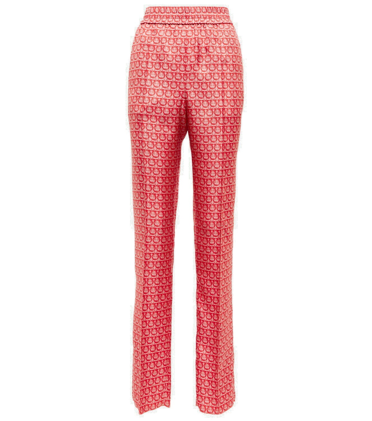 【関税込み】FERRAGAMO PALAZZO SILK PANTS Ferragamo Silk Palazzo Trousers | Red | FARFETCH JO