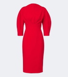 Carolina Herrera Draped wool-blend cocktail dress