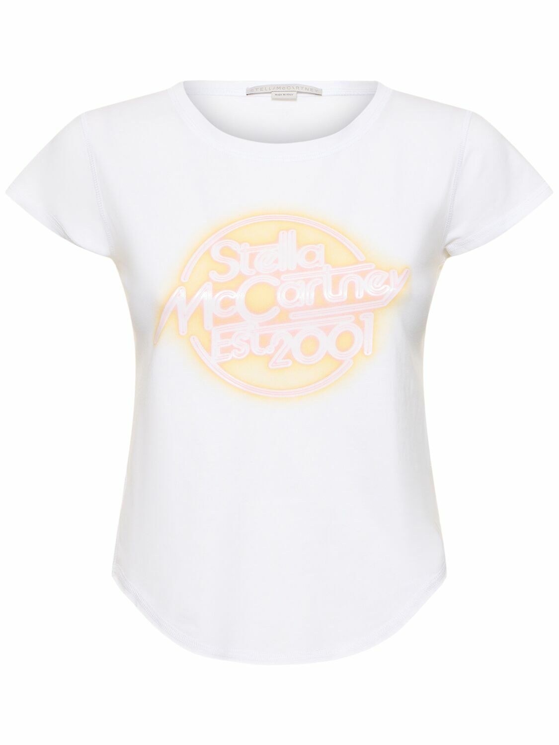 Photo: STELLA MCCARTNEY Logo Cotton Jersey Shorts Sleeve T-shirt