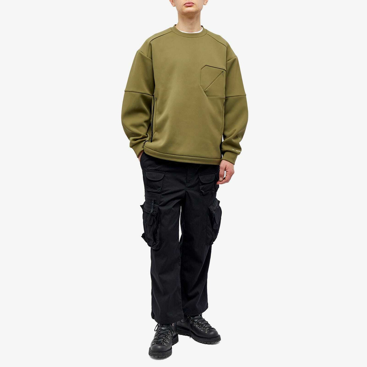 F/CE. Men's Deltapeak Crew Sweat in Olive
