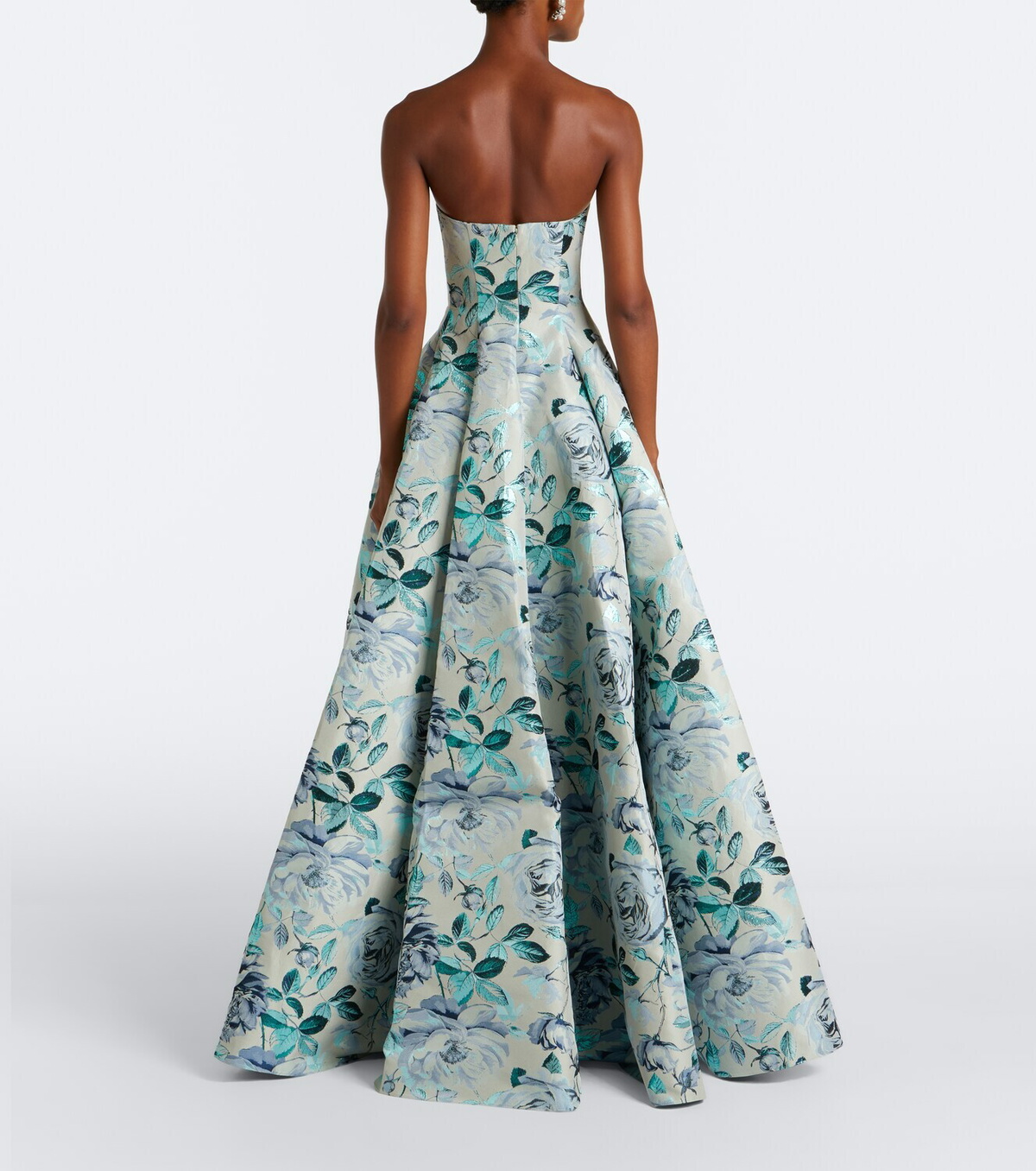 Markarian Laila floral brocade bustier gown