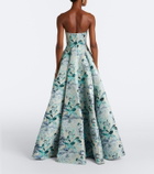 Markarian Laila floral brocade bustier gown