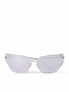 LOEWE - Wraparound Silver-Tone Sunglasses