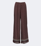Dôen Lavona fringed silk-blend wide-leg pants