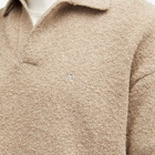 Represent Men's Boucle Textured Knit Polo Shirt in Cahsmere