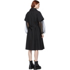 Tricot Comme des Garcons Black Belted Oversize Collar Dress