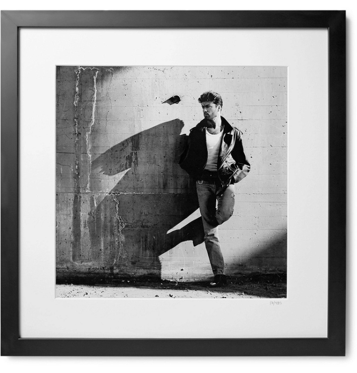 Photo: Sonic Editions - Framed 1988 George Michael Print, 16" x 16" - Black