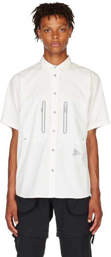 Photo: and wander Off-White Polyester Shirt