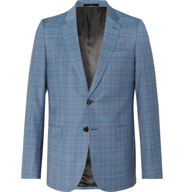 Photo: Paul Smith - Blue Soho Slim-Fit Prince of Wales Checked Wool Suit Jacket - Blue