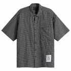 Neighborhood Men's BW Check Short Sleeve Shirt in Black