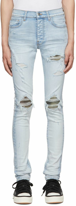 Photo: AMIRI Blue MX1 Camo Skinny Jeans