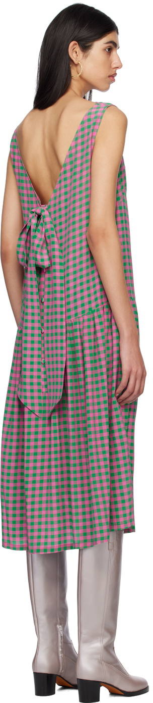 Caro Editions SSENSE Exclusive Pink & Green Heather Midi Dress