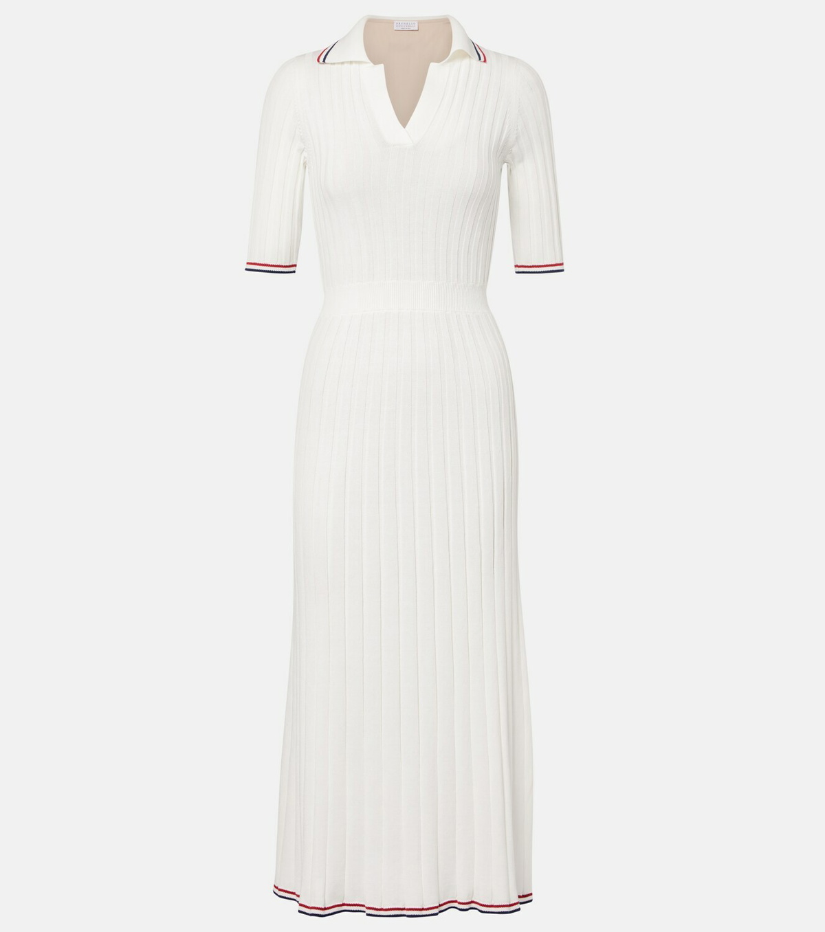 Brunello Cucinelli Ribbed-knit cotton midi dress