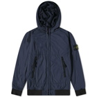 Stone Island Men's Reversible Polartec Hooded Jacket in Navy