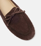 Le Monde Béryl Driver embroidered suede loafers