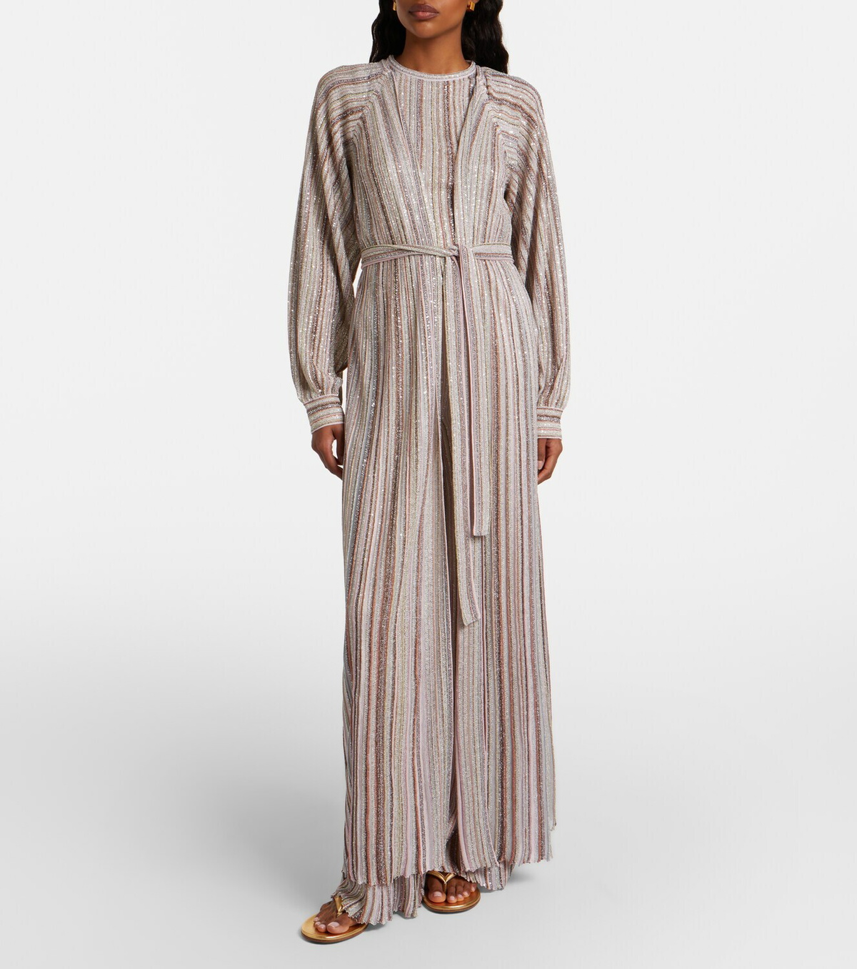 Missoni Striped lamé wrap cardigan