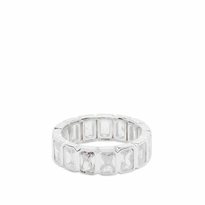 Photo: Hatton Labs Men's Emerald Cut Eternity Ring in Silver/White