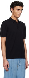 Reigning Champ Black Cotton Cashmere Riviera Polo