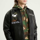 Butter Goods Men's x Peanuts Guard Dog PU Leather Jacket in Black