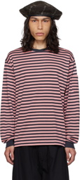 NEEDLES Pink & Gray Striped Long Sleeve T-Shirt