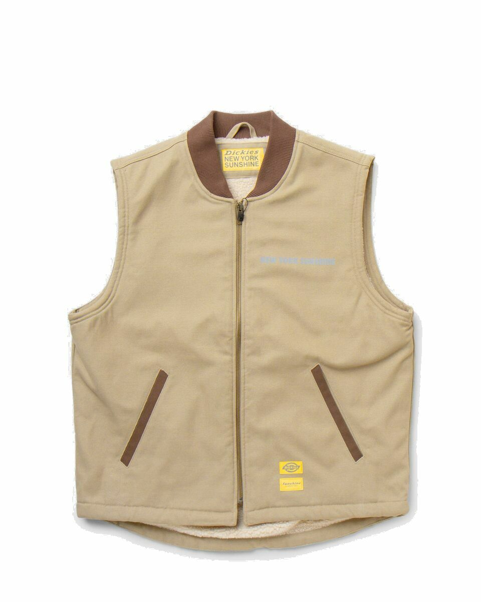 Photo: Dickies Dickies X Nys Sherpa Lined Duck Vest Desert Beige - Mens - Vests