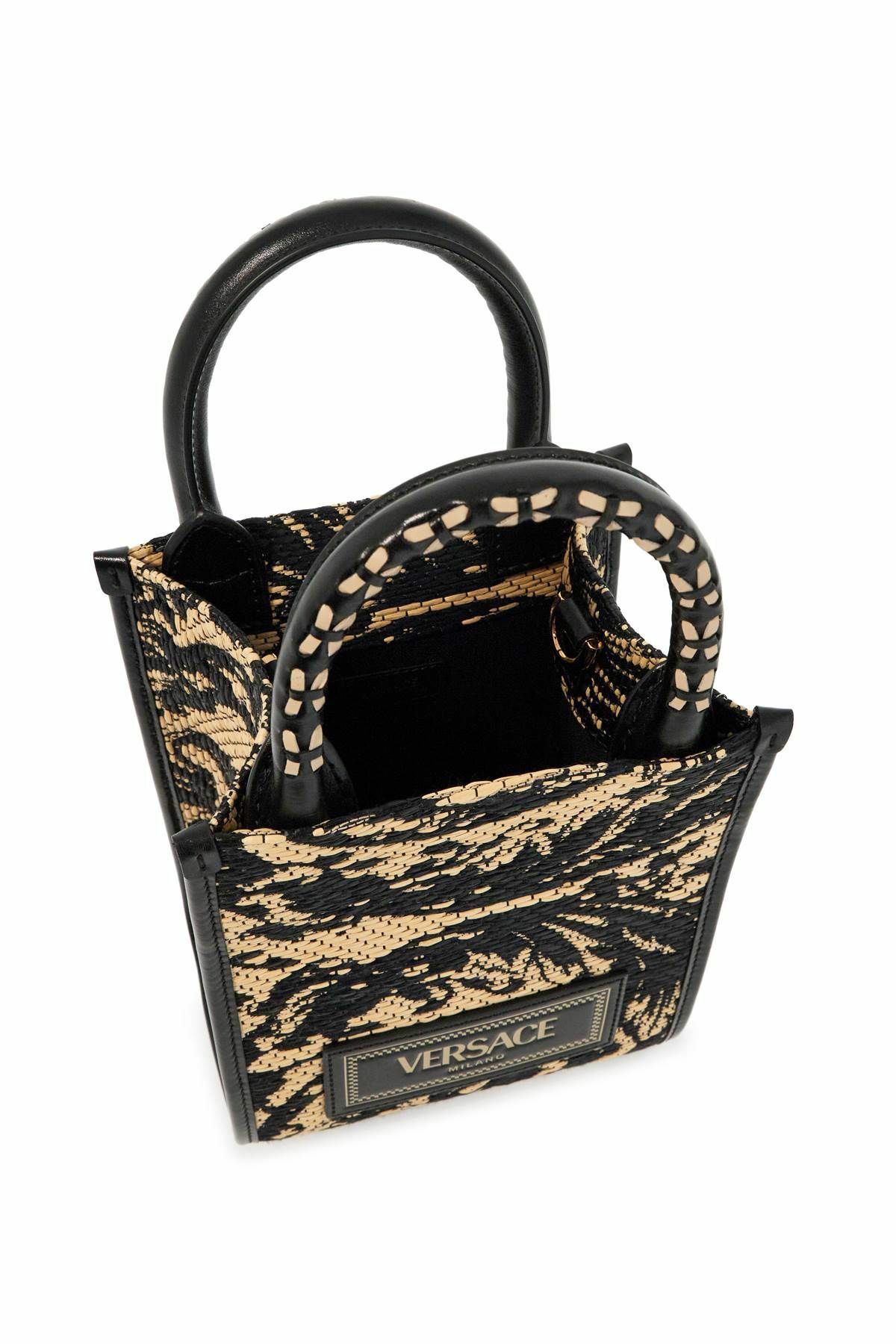 VERSACE mini athena barocco tote bag Black Versace